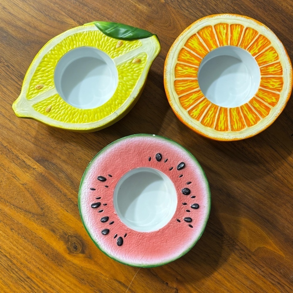 PartyLite vintage 2000s Summer Fruit Fest tea light candle holders